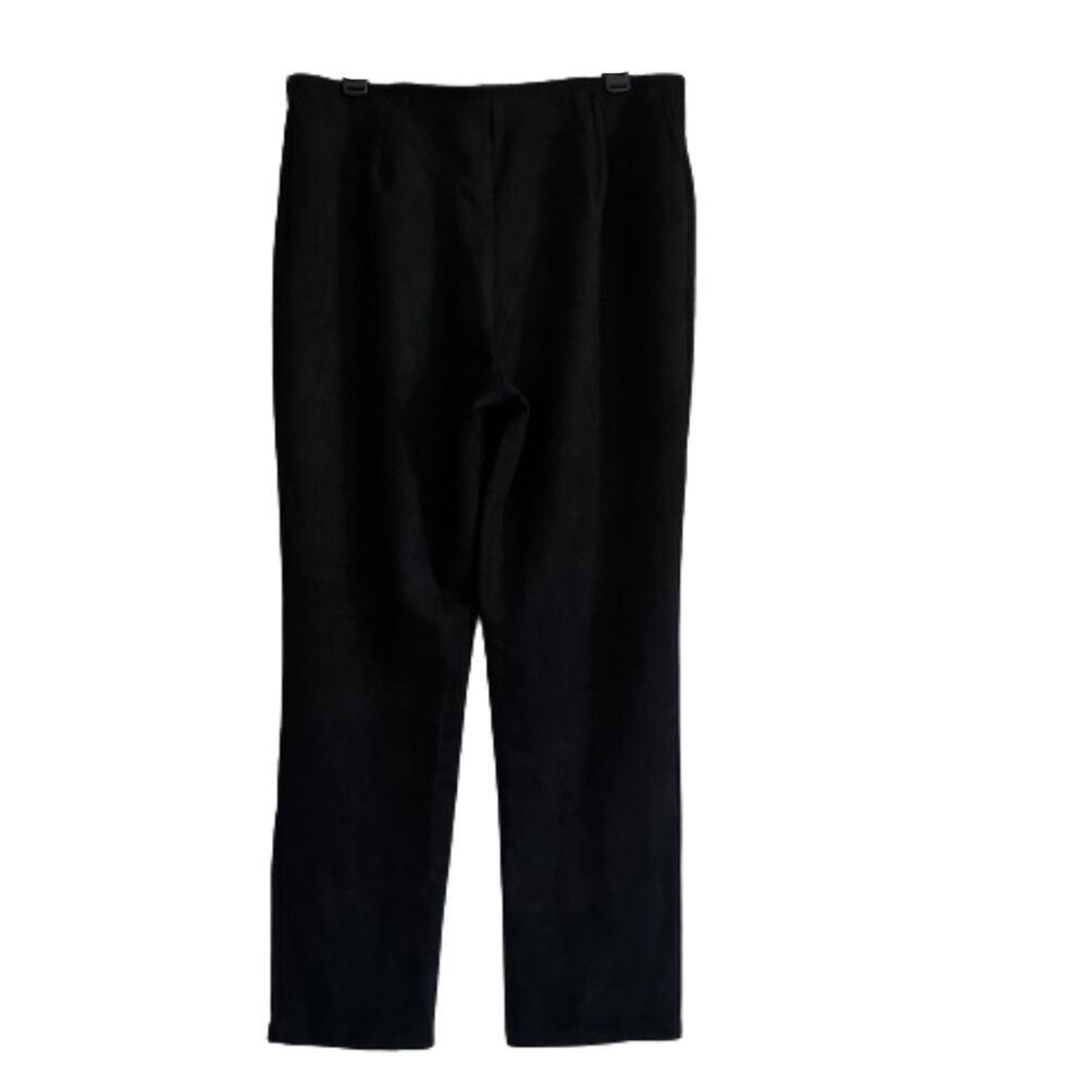 MarlaWynne Pants Black Faux Suede Stretch Side Zipper Straight Leg Pants 16 NEW